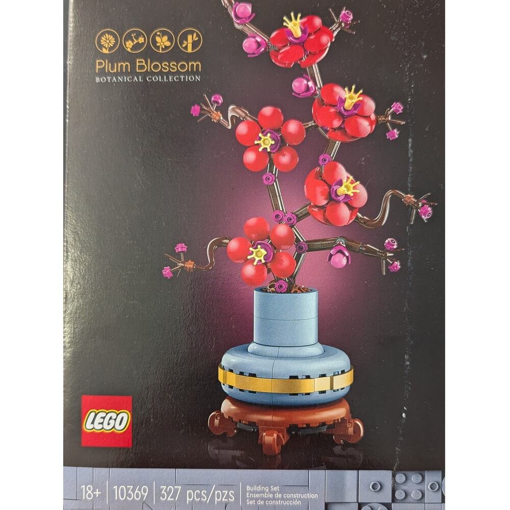 LEGO Botanicals Plum Blossom 10369 327 Pc Flower Set New Sealed